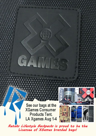 RETAKS, XGAMES, LA, BACKPACKS